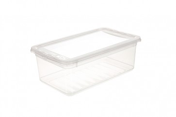 Basixx műanyag tároló doboz 8 L, átlátszó, 39x26,5x10 cm