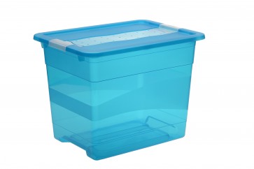 Crystal műanyag tároló doboz  24 l, világoskék, 39,5x29,5x30 cm UTOLSÓ DARAB