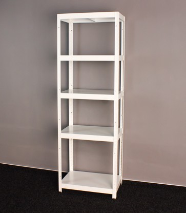 Vega fém polcrendszer, 5 polc, 180x60x40 cm, 130 kg, fehér