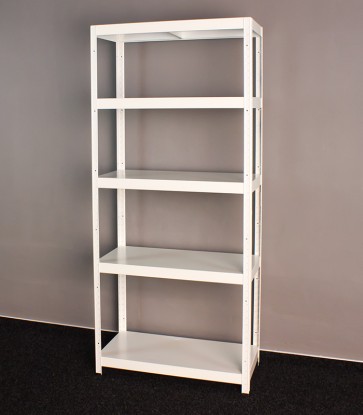 Vega fém polcrendszer, 5 polc, 180x80x40 cm, 130 kg, fehér
