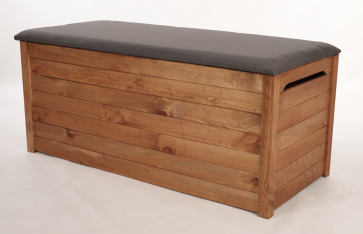 DŘEVĚNÁ ÚLOŽNÁ TRUHLA S POLSTROVÁNÍM, PALISANDR 270L, 51x115x52 cm