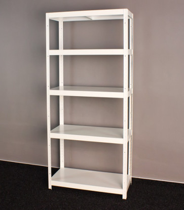 Vega fém polcrendszer, 5 polc, 180x100x40 cm, 130 kg, fehér