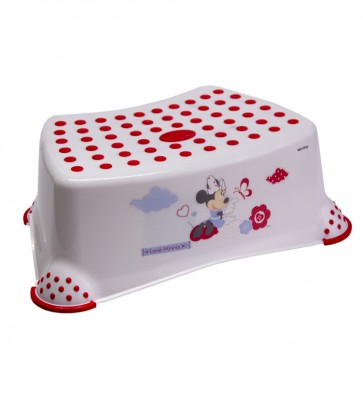 Dětský taburet v bílé barvě s motivem Minnie - 40x28x14 cm - POSLEDNÍCH 6 KS