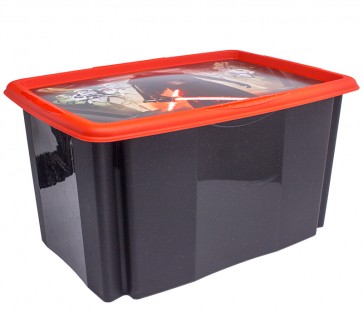 Műanyag tároló doboz "STAR WARS", 45 l, fekete, fedéllel, 55x39,5x29,5 cm   UTOLSÓ 1 DB