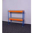 Galaxy fém polcrendszer, 2 polc, 90x100x60 cm, 250 kg, kékes-narancssárga
