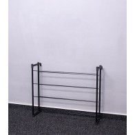 Praktik fém cipőállvány, fekete, 53x66x21 cm, 12 pár cipőnek