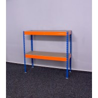 Galaxy fém polcrendszer, 2 polc, 90x100x50 cm, 250 kg, kékes-narancssárga