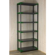 Jupiter műanyag polcrendszery 6 polccal, szürkészöld, 222x70x46 cm