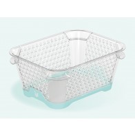 Jonas műanyag csúszásgátlós aljú kosár, A7, kék, 16x12x7 cm   UTOLSÓ 1 DB