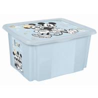 Műanyag doboz Mickey, 30 l, világoskék fedélle, 45 x 35 x 27 cm