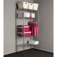 Sirius krómozott fém polcrendszer 162x122x46 cm, 4 polc