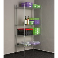 Sirius krómozott fém polcrendszer 201x107x61 cm, 4 polc