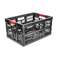 Műanyag, összecsukható rekesz, nagy, grafit, 54x37x28 cm 