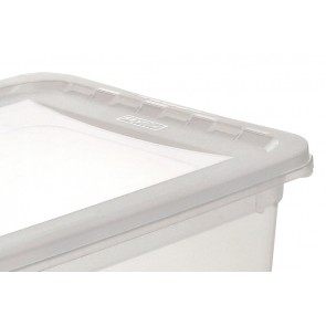 Basixx műanyag tároló doboz 8 L, átlátszó, 39x26,5x10 cm