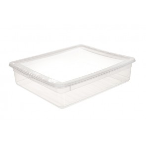 Basixx műanyag tároló doboz 9 l, átlátszó, 39x33,5x9 cm