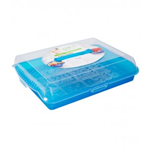 „PARTY” műanyag tároló doboz, kék, 35x45x11 cm