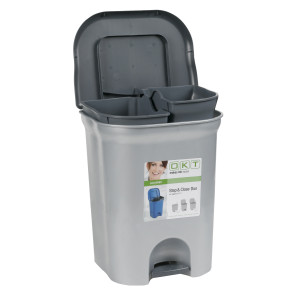 "Step&Close DUO" Szemetes, 2 x 11 l, ezüst   UTOLSÓ 8 DB