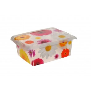 Fashion műanyag tároló doboz „PINK FLOWERS”, 39x29x14 cm - UTOLSÓ 2 DB
