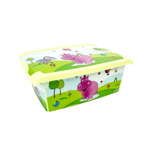 Fashion műanyag tároló doboz,“HIPPO“, 39x29x14 cm