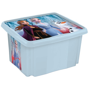 Műanyag doboz Frozen, 24 l, világoskék fedéllel , 42,5 x 35,5 x 22,5 cm