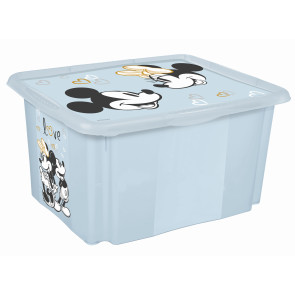 Műanyag doboz Mickey, 15 l, világoskék fedélle, 38 x 28,5 x 20,5 cm