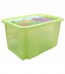 Műanyag tároló doboz "HIPPO", 45 l, zöld, fedéllel, 55x39,5x29,5 cm